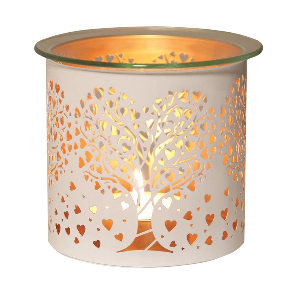 Aroma White & Gold Heart Tree Jar Sleeve & Wax Melt Warmer £6.29